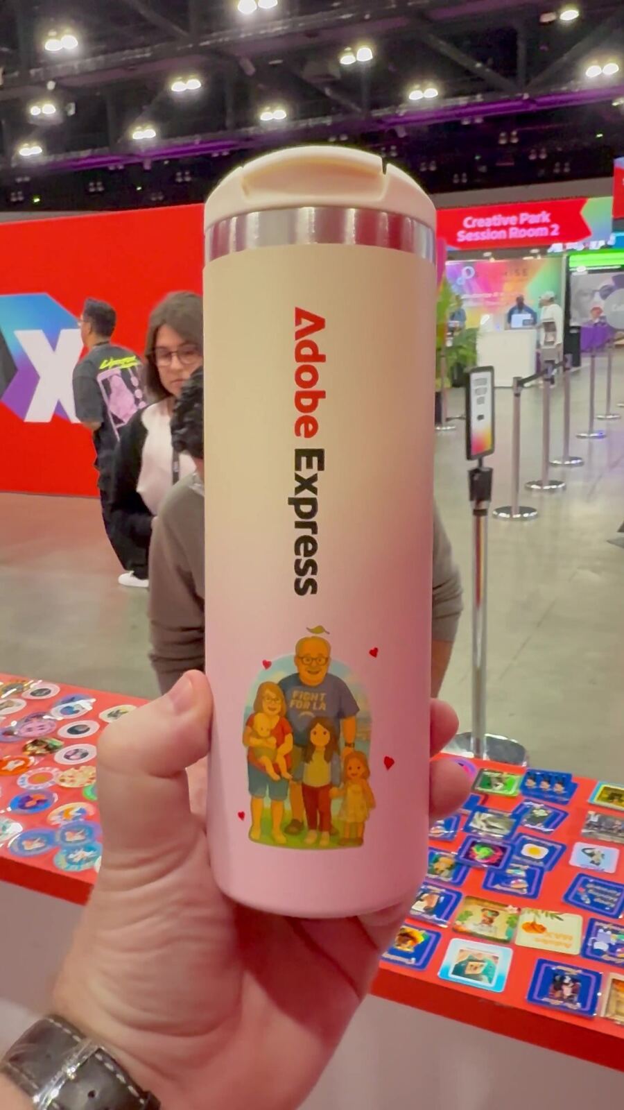 UV DTF customization station applying graphics to tumblers and bottles